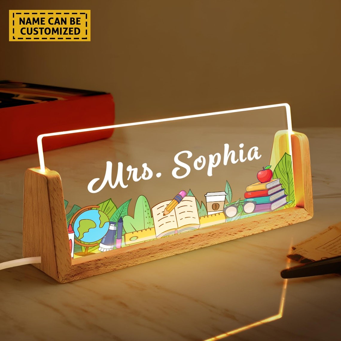 Personalized Name Desk Plate for Teacher