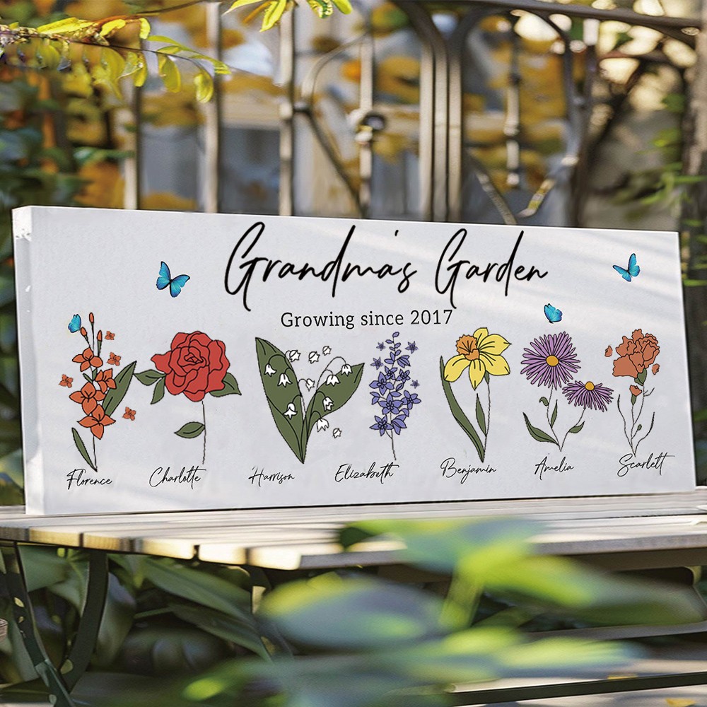 Personalized Grandma's Garden Canvas Mother's Day Gift