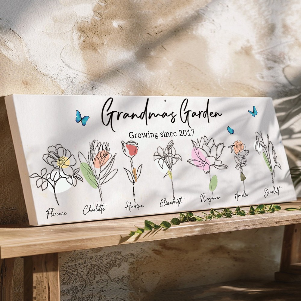 Personalized Grandma's Garden Canvas Mother's Day Gift