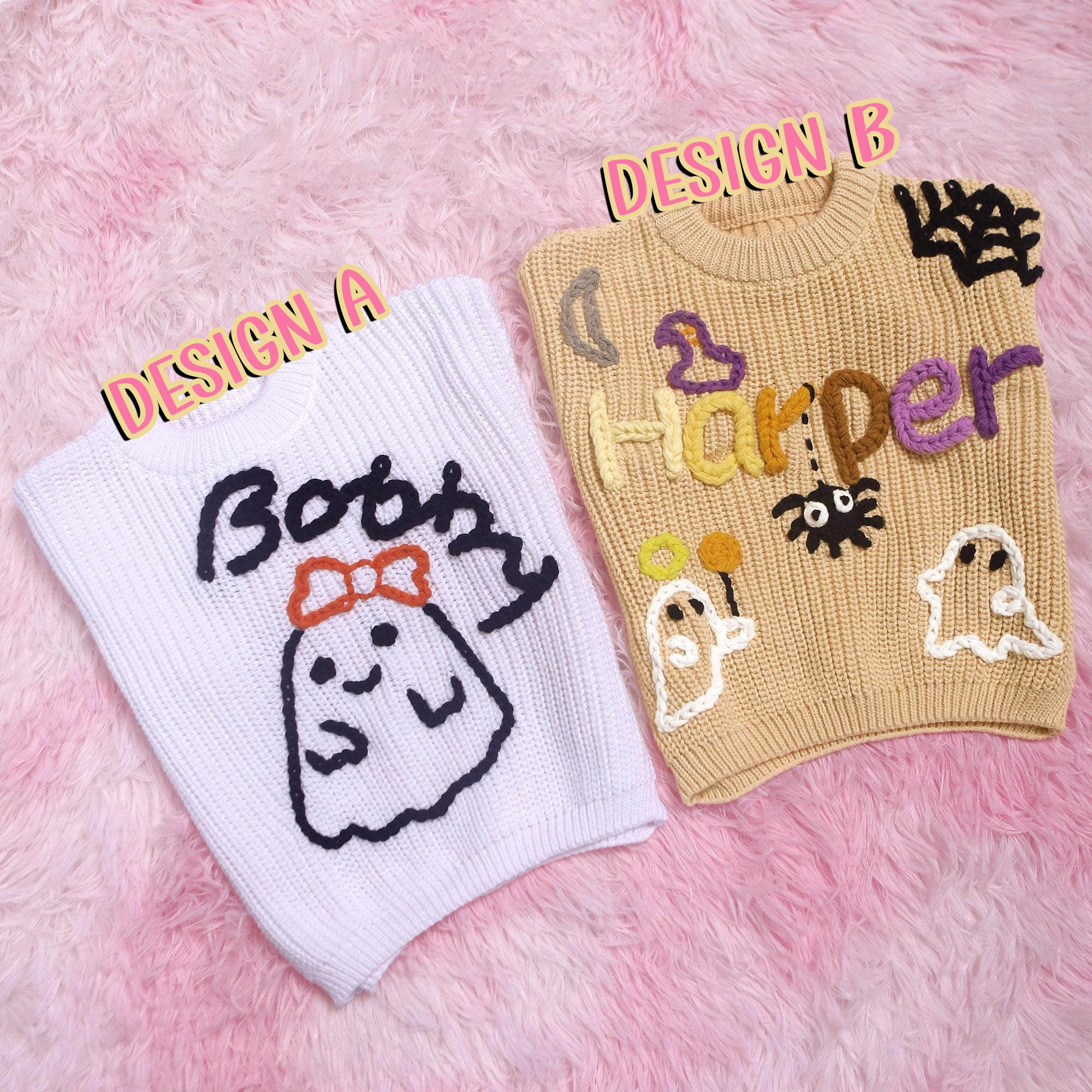 Happy Halloween Personalized Embroidered Name Baby Sweater