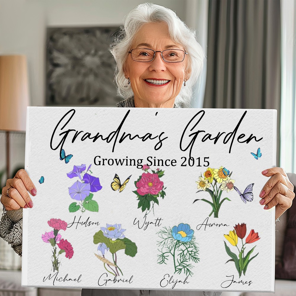 Personalized Grandma's Garden Canvas Mother's Day Gift