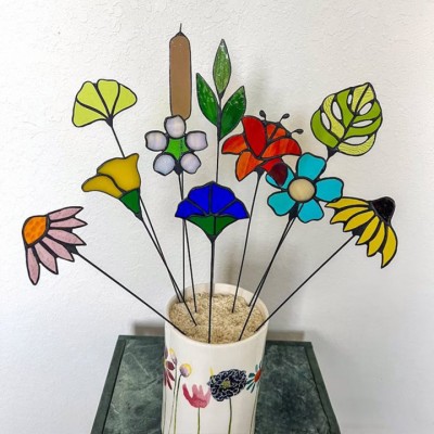 Stained Glass Long Stem Birth Flowers Mother's Day Gift