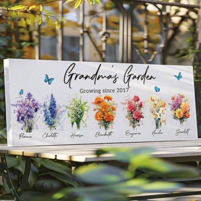 Personalized Grandma's Garden Canvas Mother's Day Gift