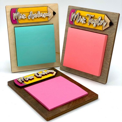 Personalized Teacher Sticky Note Pad Holder