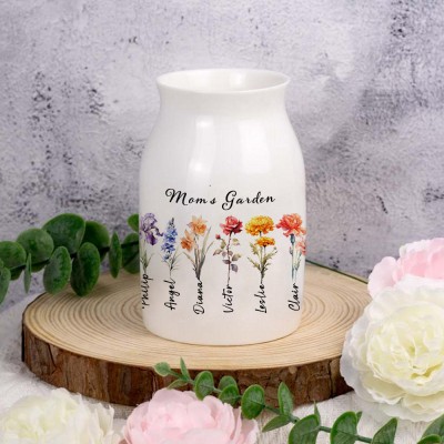 Personalized Grandma's Garden Flower Vase Mother's Day Gift