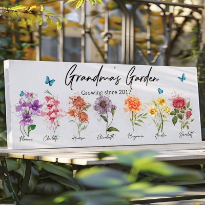 Personalized Grandma's Garden Canvas Mother's Day Gift