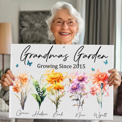 Personalized Grandma's Garden Canvas Mother's Day Gift