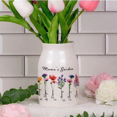 Personalized Grandma's Garden Flower Vase Mother's Day Gift